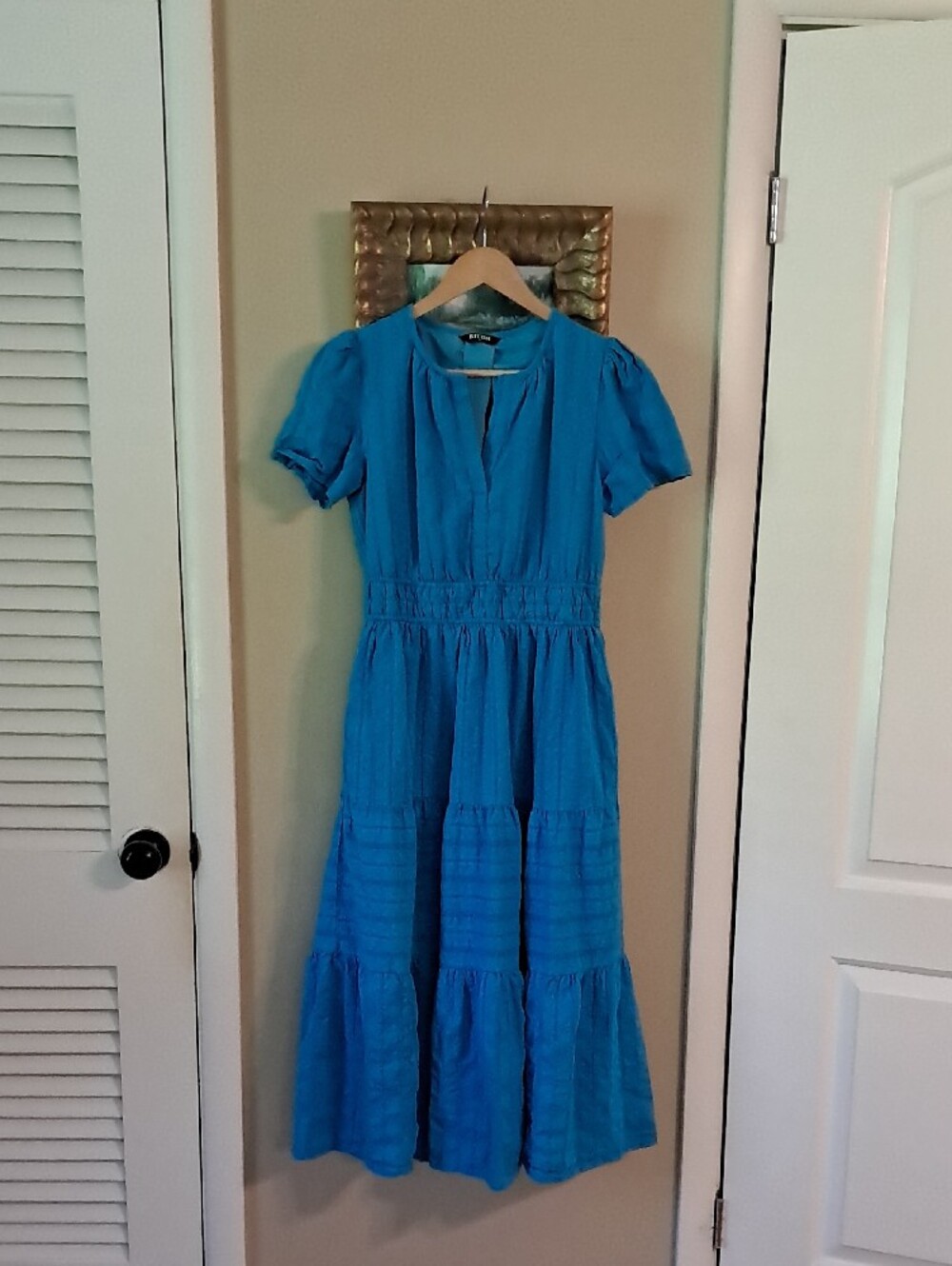 Blue Tiered Maxi Dress - Casual Summer Women Dress - Picture 2 of 6